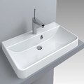 Раковина накладная Fancy Marble Carla 800, белый матовый (3508103) На столешницу Прямоугольные