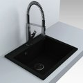 Кухонна мийка 60х50 см Fancy Marble Oregon, чорний (108060004) Врізні зверху Прямокутні Чорний