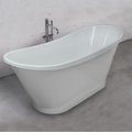 Ванна кам'яна 160х66 Fancy Marble Newton, білий (90160002) Fancy Marble Овальні