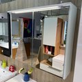 Зеркальный шкафчик 80х70 см с LED подсветкой Fancy Marble NUI 800, белый (NUI 800 Б) Fancy Marble Зеркальные шкафы