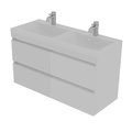 Мебельный комплект с тумбой и раковиной, 120х70 см Fancy Marble Borneo 120, белый матовый (Borneo 1200 М) Fancy Marble Мебельные комплекты