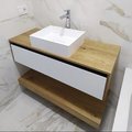 Меблевий комплект з тумбою 125х50 см і раковиною Fancy Marble MELVIN, шпон / білий (АО7711-1) Fancy Marble Меблеві комплекти