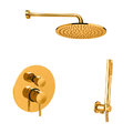 Душевой комплект Paffoni Shower, верхний душ d 300 мм, золото (KITLIG018HG300) Душевые комплекты (системы) Золото