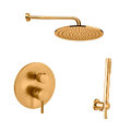 Душевой комплект Paffoni Shower, верхний душ d 300 мм, золото матовый (KITLIG018HGSP300) Душевые комплекты (системы) Золото матовый