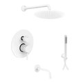 Душевой комплект для ванны Paffoni Shower, верхний душ d 300 мм, белый матовый (KITLIG019BO300) Душевые комплекты (системы) Белый матовый