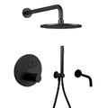Термостатический душевой комплект для ванны Paffoni Shower, верхний душ d225 мм, черный матовый (KITCPT019NO225) Душевые комплекты (системы) Черный матовый