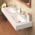 Раковина подвесная двойная 160х46 cm Sanycces Cardiff Muro, белый матовый (LV30716046102SWM) Подвесные Прямоугольные