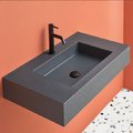 Раковина 70x46 cm Sanycces Clever, антрацит (LV3040704612AN) На столешницу, Подвесные Прямоугольные