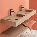 Раковина 140x46 cm Sanycces Clever Duo, капучино (LV30414046122SCA) На столешницу, Подвесные Прямоугольные