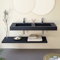Раковина 140x46 cm Sanycces Clever Duo, антрацит (LV30414046122SAN) На столешницу, Подвесные Прямоугольные