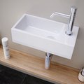 Раковина 40,5х20,5 cm Sanycces Mini R, белый (LV5280412111DWG) На столешницу, Подвесные Прямоугольные