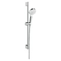 Душовий набір Hansgrohe Crometta 1jet Green, штанга 65 см, білий/хром (26554400) Душові набори Белый/хром