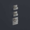 Термостатический смеситель для душа на 2 потребителя Hotbath Mate, матовый никель (MHRQ2GN) Для ванны, Для душа Матовый никель