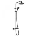 Душевая система с термостатом Hansgrohe Vernis Blend Showerpipe 200 1jet EcoSmart, черный матовый (26089670) Душевые стойки Черный матовый