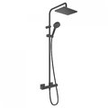 Душова система з термостатом Hansgrohe Vernis Shape Showerpipe 230 1jet EcoSmart, чорний матовий (26097670) Душові стійки Чорний матовий