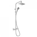 Душова система з термостатом Hansgrohe Vernis Shape Showerpipe 230 1jet EcoSmart+, хром (26319000) Душові стійки Хром