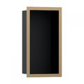 Настенная ниша с дизайнерской рамкой Hansgrohe XtraStoris Individual 30x15х10 см, черный матовый/матовая бронза (56095140) Скрытые ниши Hansgrohe