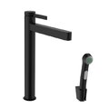 Смеситель для раковины Hansgrohe Finoris 260, с гигиеническим душем, черный матовый (76220670) Для раковины Черный матовый
