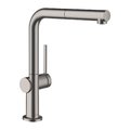 Змішувач для кухні Hansgrohe Talis M54, з висувною лійкою, чорний матовий хром (72809340) Для кухні Черный матовый хром