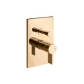 Смеситель на 2 позиции с переключателем Gessi Inverso Rigato, Warm Bronze PVD (73579-735) Для ванны, Для душа Бронза PVD