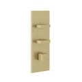 Термостатичний змішувач на 2 споживача Gessi Inverso Rigato, Brass Brushed PVD (43024-727) Для ванни, Для душа Матовая латунь PVD