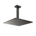 Верхний душ 300х300 мм с душевым кронштейном Gessi Inverso Rigato, Black Metal Br. PVD (15186-707) Верхние души Черный матовый металлик PVD