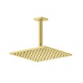 Верхній стельовий душ 250х250 мм з душовим кронштейном Gessi Inverso Rigato, Gold PVD (59155-246) Верхні душі Золото PVD