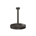 Потолочный верхний душ Ø218 мм с душевым кронштейном Gessi Inverso Rigato, Aged Bronze (63452-187) Верхние души Состаренная бронза