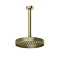 Потолочный верхний душ Ø218 мм с душевым кронштейном Gessi Inverso Rigato, Brass PVD (63452-710) Верхние души Латунь PVD
