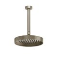 Потолочный верхний душ Ø218 мм с душевым кронштейном Gessi Inverso Rigato, Finox Brushed Nickel (63552-149) Верхние души Матовый никель