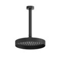 Потолочный верхний душ Ø218 мм с душевым кронштейном Gessi Inverso Rigato, Matte Black (63552-299) Верхние души Черный матовый