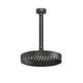 Потолочный верхний душ Ø218 мм с душевым кронштейном Gessi Inverso Rigato, Black Metal Br. PVD (63552-707) Верхние души Черный матовый металлик PVD