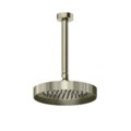 Потолочный верхний душ Ø218 мм с душевым кронштейном Gessi Inverso Rigato, Nickel PVD (63552-720) Верхние души Никель PVD