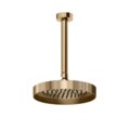 Потолочный верхний душ Ø218 мм с душевым кронштейном Gessi Inverso Rigato, Warm Bronze PVD (63552-735) Верхние души Бронза PVD