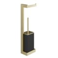 Стійка з папероутримувачем та йоржиком для унітазу Gessi Inverso, Brass Brushed PVD (20868-727) Йоржики для унітазу, Паперотримачі Gessi