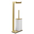Стойка с бумагодержателем и ершиком для унитаза Gessi Inverso, Gold Brushed CCP (20933-087) Бумагодержатели, Ершики для унитаза Gessi
