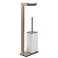 Стійка з папероутримувачем та йоржиком для унітазу Gessi Inverso, Copper Brushed PVD (20933-708) Йоржики для унітазу, Паперотримачі Gessi