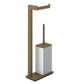 Стойка с бумагодержателем и ершиком для унитаза Gessi Inverso, Antique Brass (20933-713) Бумагодержатели, Ершики для унитаза Gessi