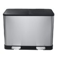 Контейнер для сортировки мусора, 2×20 л, с педалью Bemeta Home, нержавеющая сталь/черный (104315272) Мусорные ведерки Bemeta