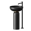 Раковина накладная Ø50 см ArtCeram Jolie, Matte black (JOL001 17;00) На пьедестал, На столешницу, На тумбу Круглые