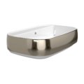 Керамическая раковина 64х44 см Flaminia Flag 64, White/Platinum (FG64LPLA) Накладной, Подвесные Прямоугольные