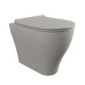 Напольный безободковый унитаз Flaminia App Goclean, с сиденьем Slim Soft Close, Cenere (AP117GCEN+QKCW09CEN) Напольные 