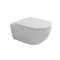 Подвесной безободковый унитаз Flaminia App Goclean, с сиденьем Slim Soft Close, White (AP118G+QKCW07) Подвесные 