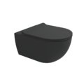Подвесной безободковый унитаз Flaminia App Goclean, с сиденьем Slim Soft Close, Carbone (AP118GCAR+QKCW09CAR) Подвесные 