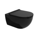 Підвісний безободковий унітаз Flaminia App Goclean, з сидінням Slim Soft Close, Black (AP118GNER+QKCW09NER) Підвісні 