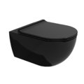 Подвесной безободковый унитаз с функцией биде Flaminia App Goclean, с сиденьем Slim Soft Close, Black (AP118GENER+QKCW09NER) Подвесные 