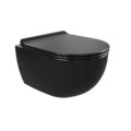 Підвісний безободковий укорочений унітаз Flaminia Mini App Goclean із сидінням Slim Soft Close, Black (AP119GNER+QKCW09NER) Підвісні 