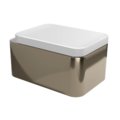 Подвесной безободковый унитаз Flaminia Nile Goclean, с сиденьем Soft Close, White/Platinum (NL118GPLA+NLCW03) Подвесные 