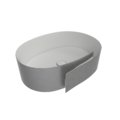 Керамическая раковина 56 см Flaminia Roll 56, Silver White (RL56LSLP) На столешницу, На тумбу, Накладной Овальные