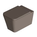 Унитаз подвесной безободковый Alice Ceramica Hide Square, с сиденьем Soft Close, Caffe matt (31210143 FI+MC3143SQS) Подвесные 